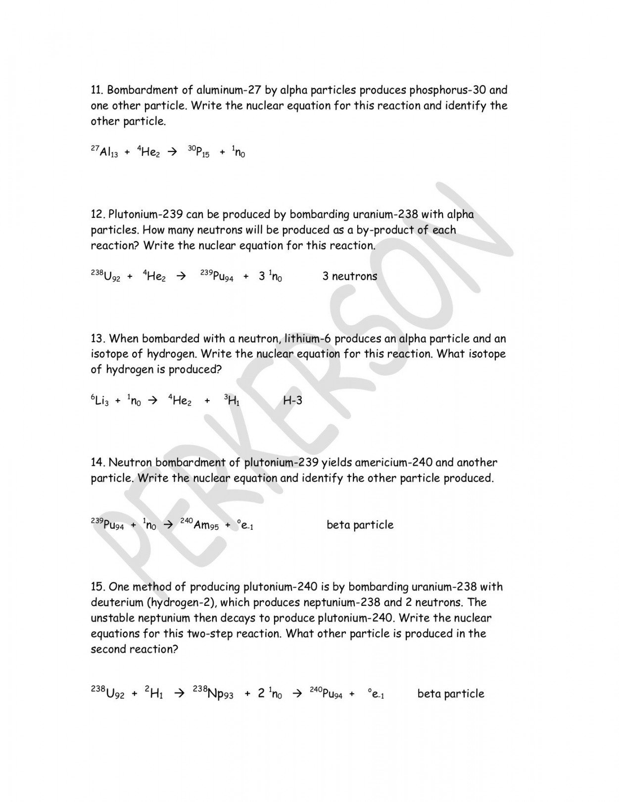 NUCLEAR EQUATIONS WORKSHEET ANSWERS - TypePad Pages - - Flip PDF