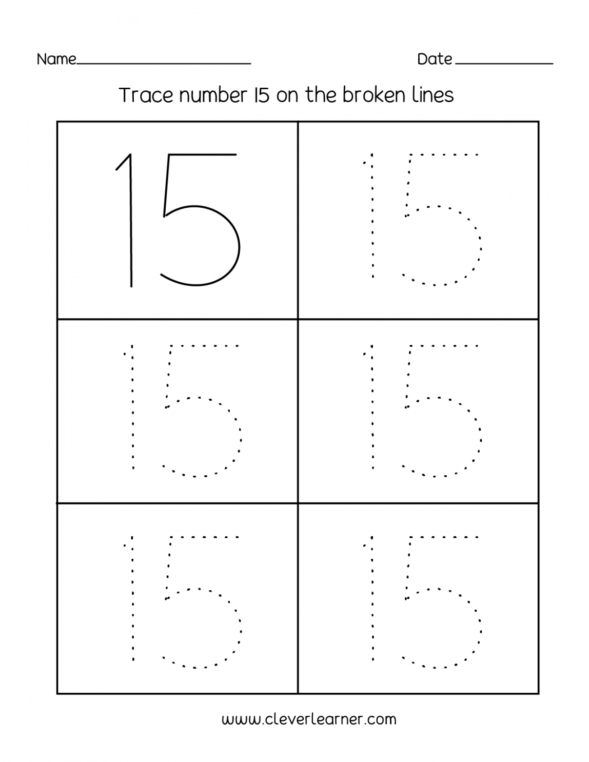 Number  writing, counting and identification printable