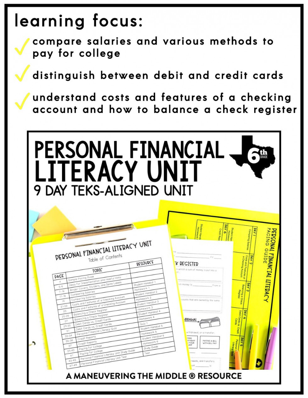 Personal Financial Literacy Unit th Grade TEKS - Maneuvering the