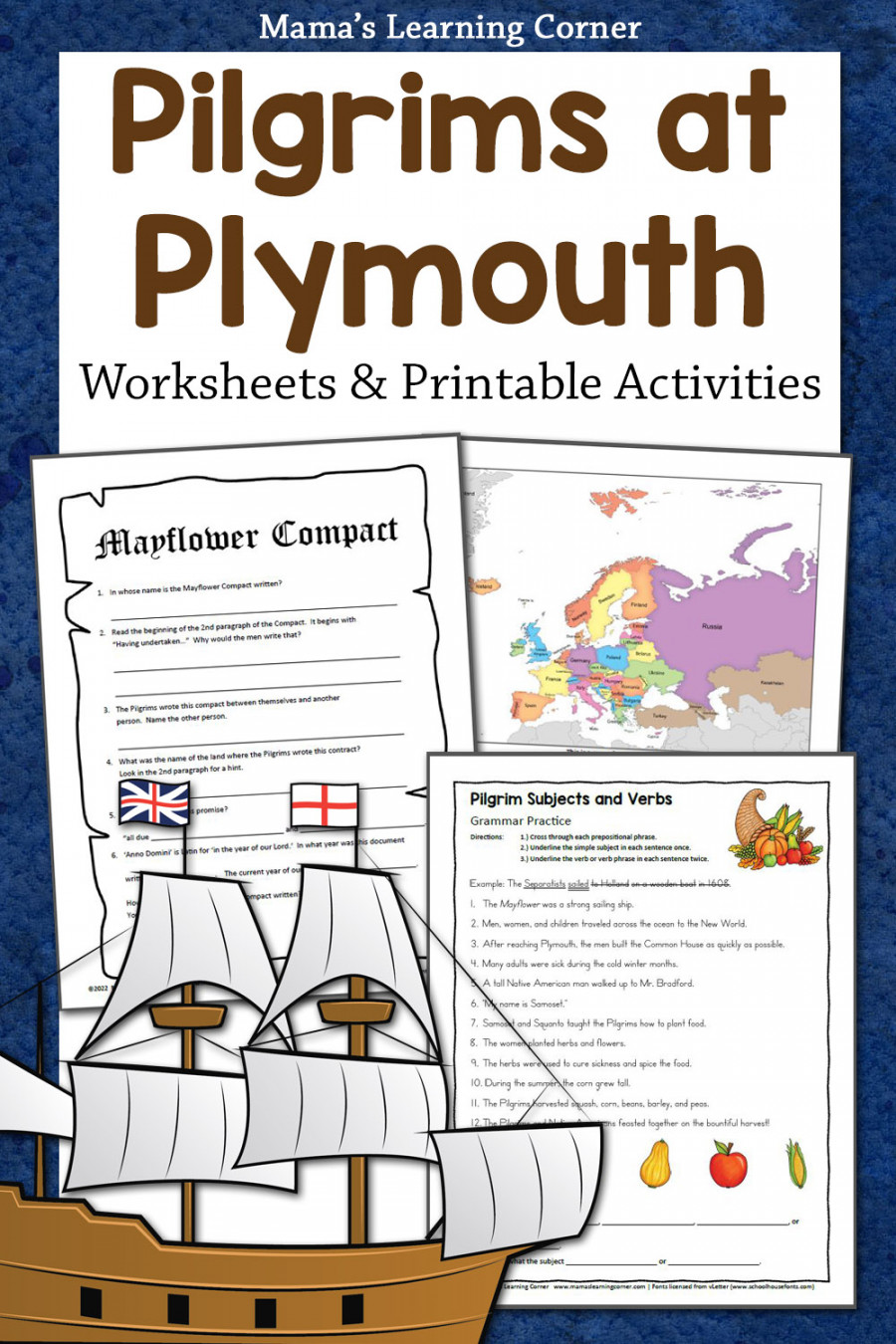 Pilgrims Thanksgiving Worksheets for nd-th Grades - Mamas