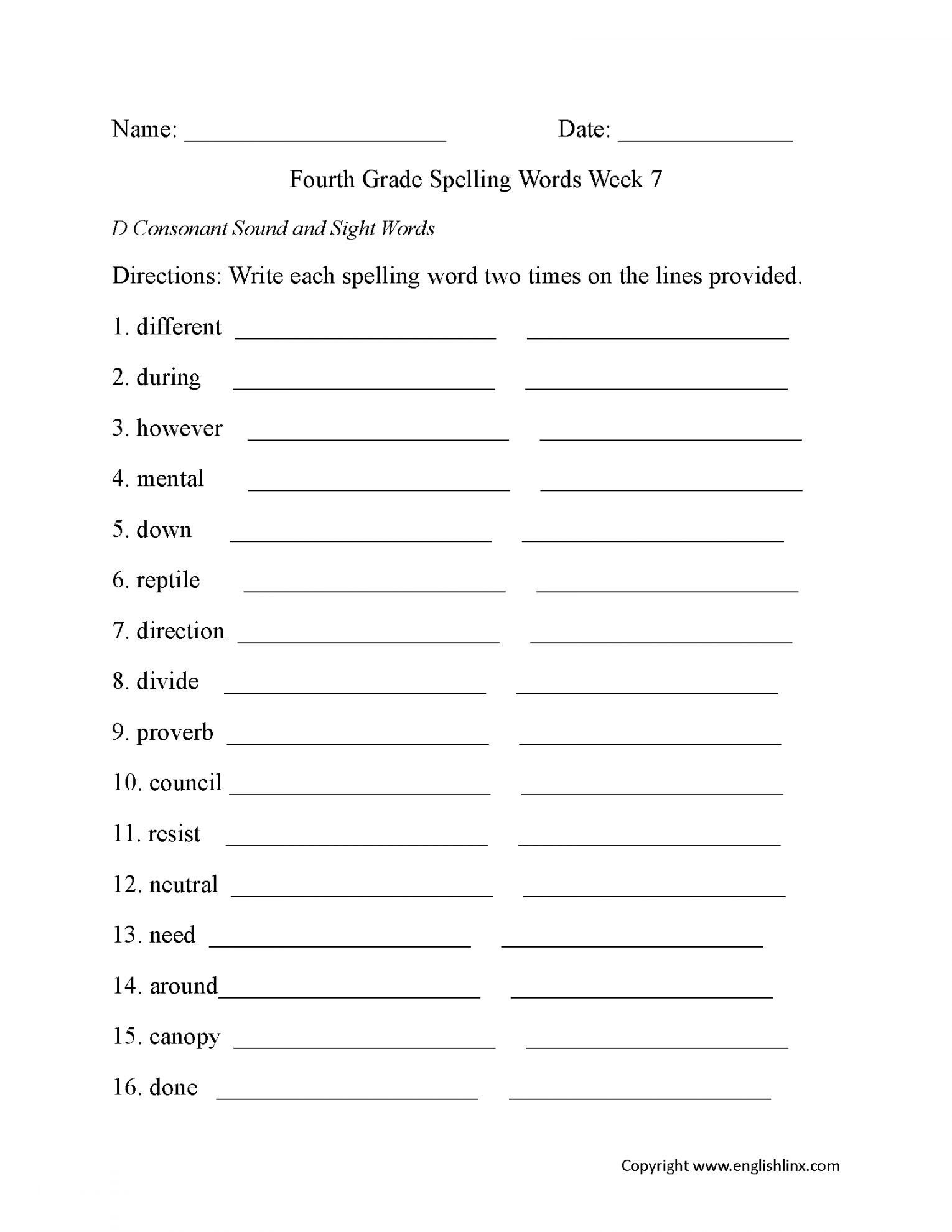 Pin on Elementary Spelling Worksheets