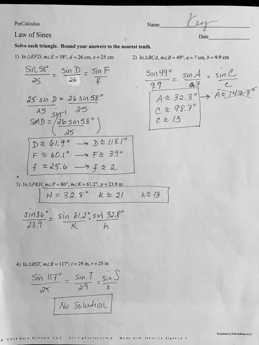 precalculus solving trigonometric equations worksheets answers