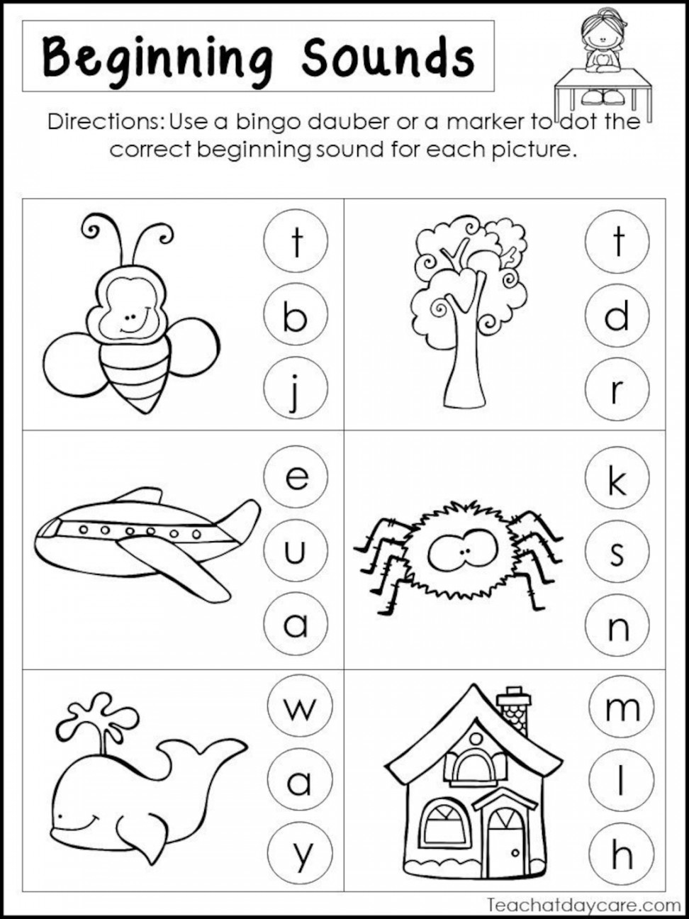 Printable Beginning Sounds Worksheets