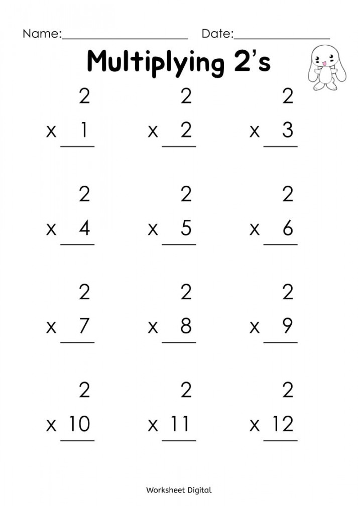 Printable Multiplication Multiplying Worksheets Numbers  - Etsy