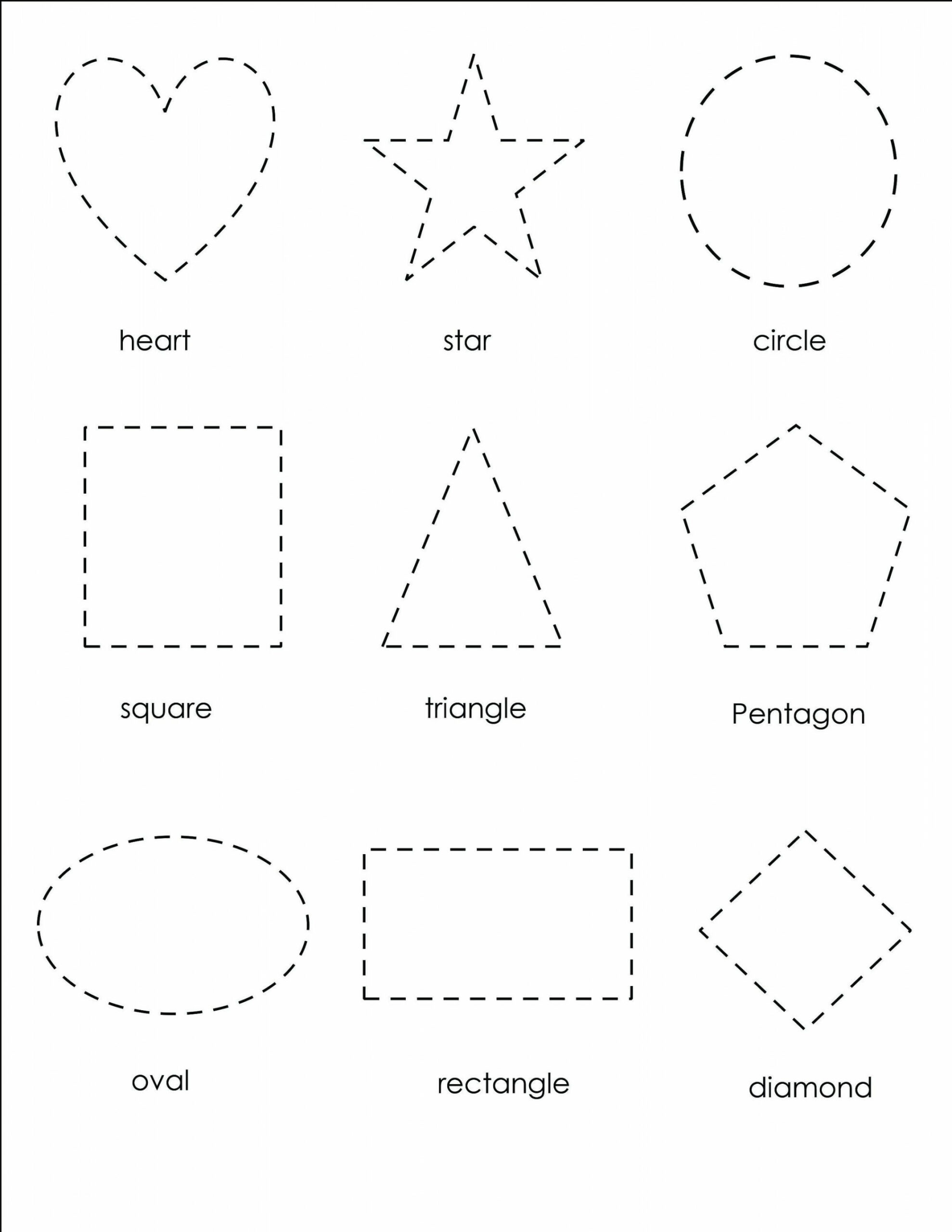 Printable Shape Tracing Worksheet, Learning Practice Worksheet - Etsy