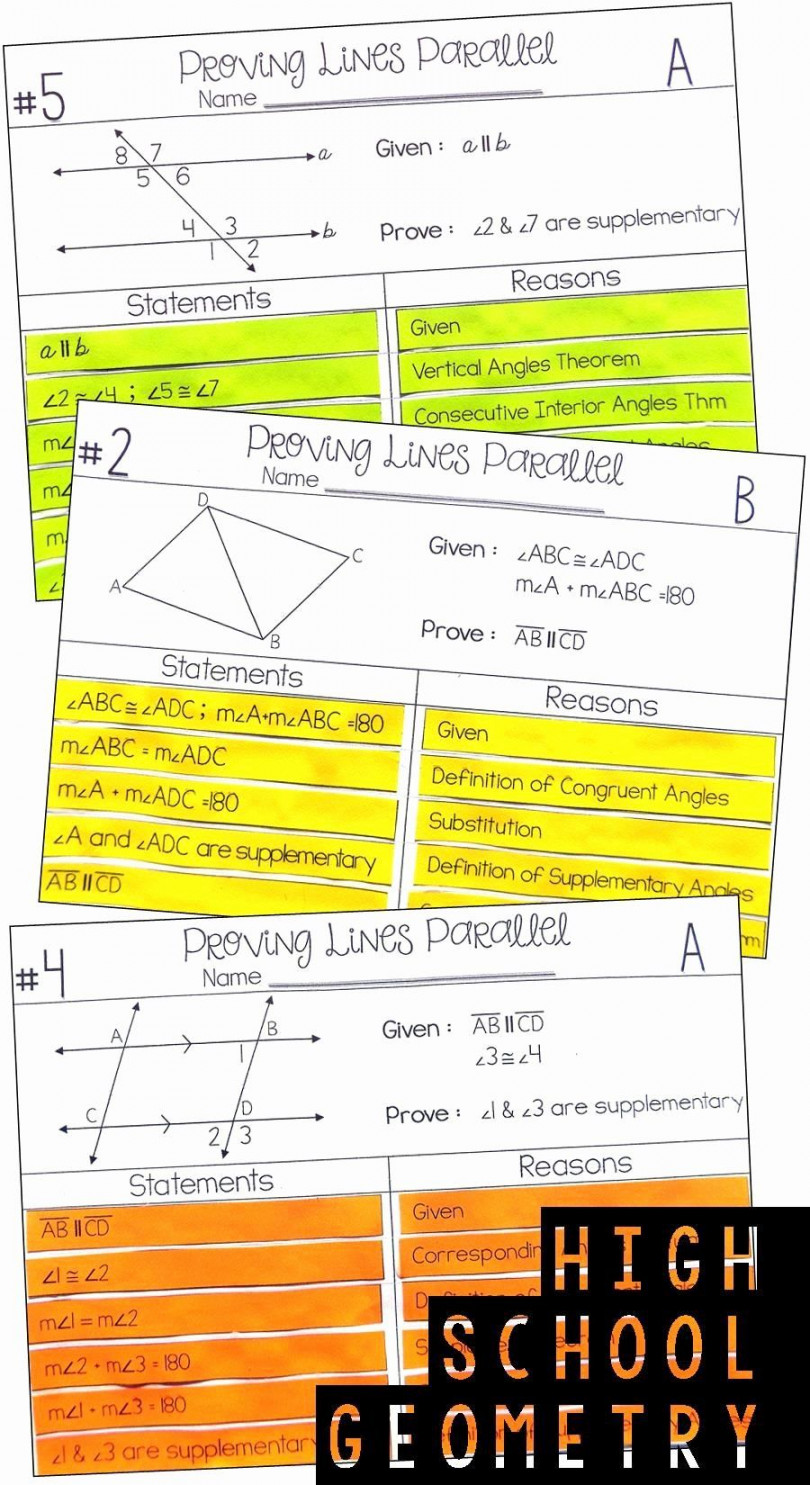 Prove Lines Are Parallel Worksheet