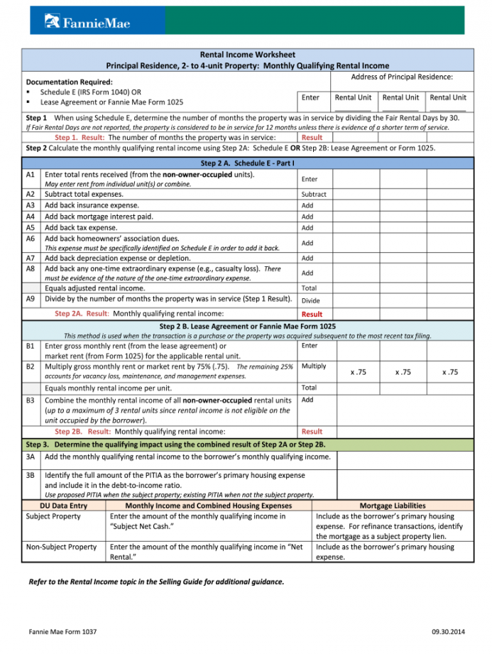 Rental Income Worksheet - Fill Online, Printable, Fillable, Blank