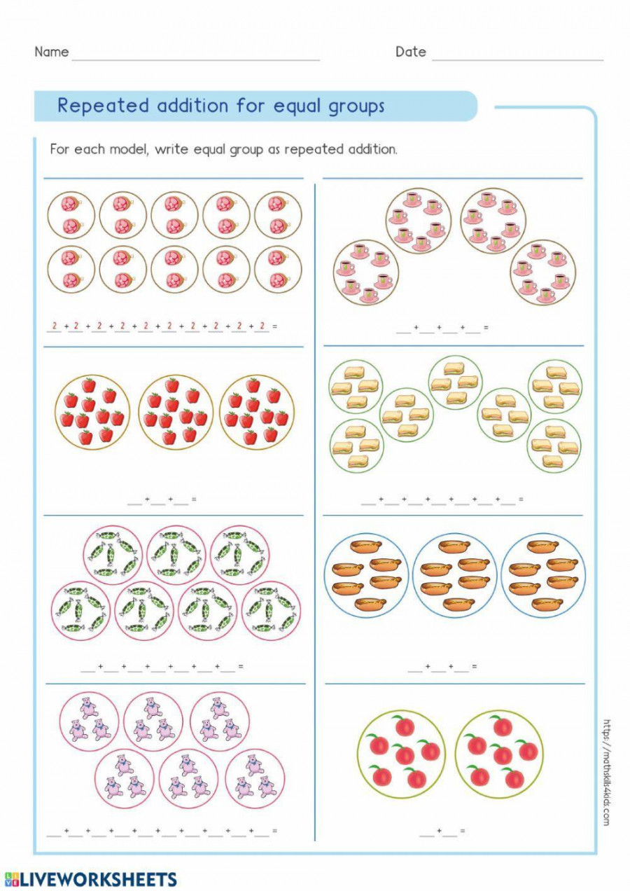 Repeated Addition worksheet  Live Worksheets