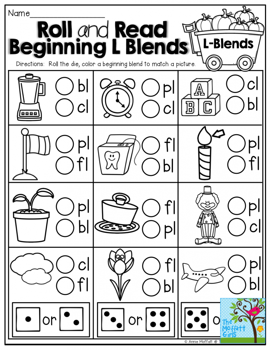 Roll and Read Beginning L-Blends! TONS of FUN and interactive