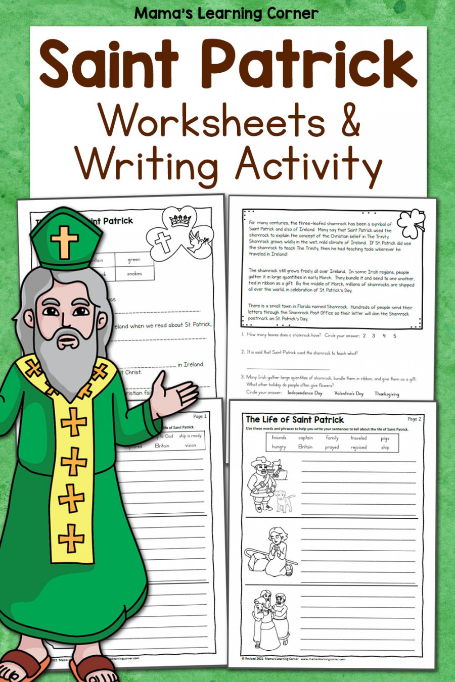 Saint Patrick Worksheets for nd-th Graders - Mamas Learning Corner