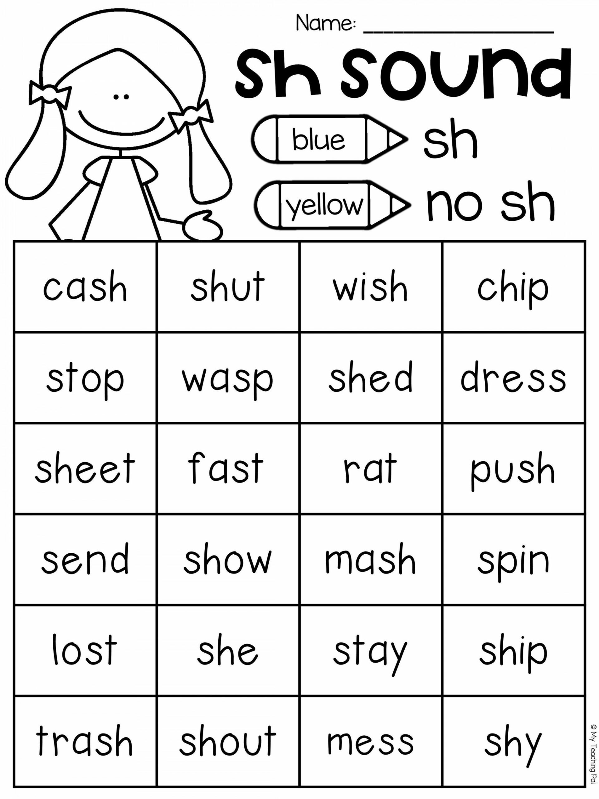 Sh Worksheet Packet - Digraphs Worksheets  Phonics kindergarten