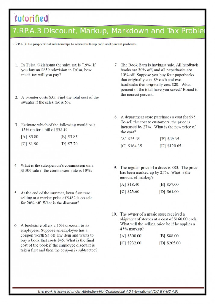 th Grade Common Core Math Worksheets