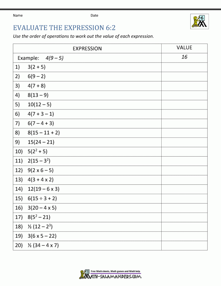 th Grade Distributive Property Worksheets