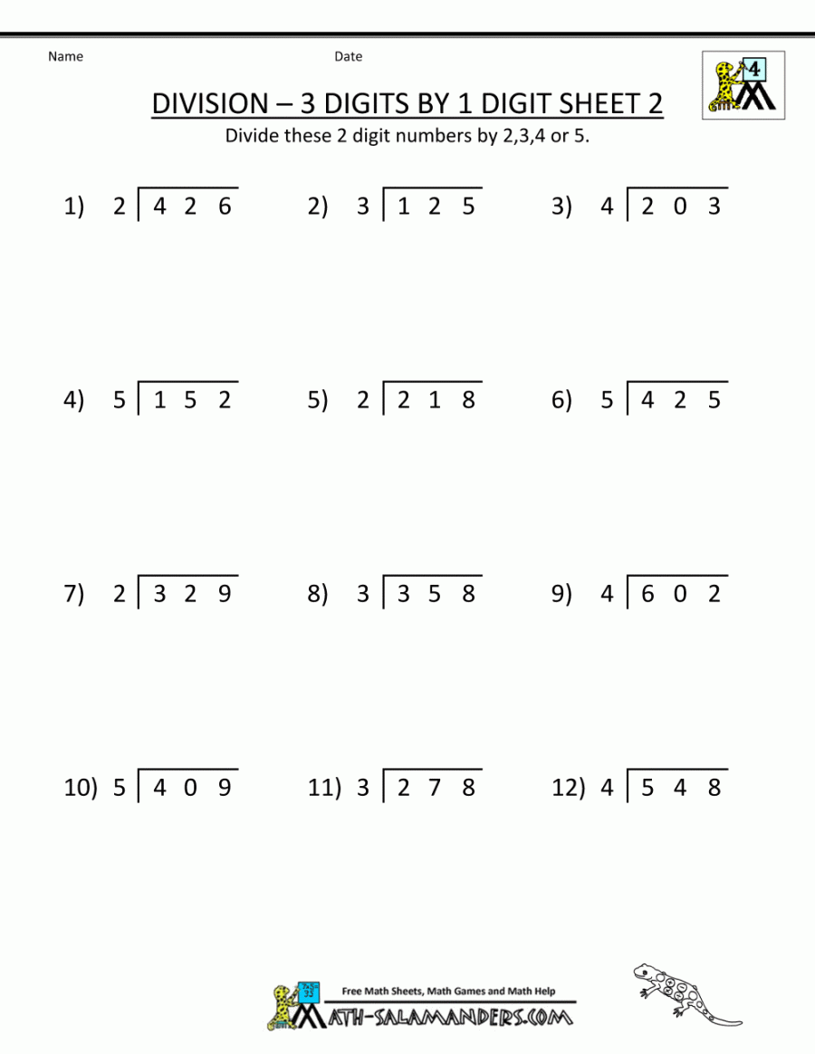 th Grade Long Division Worksheets