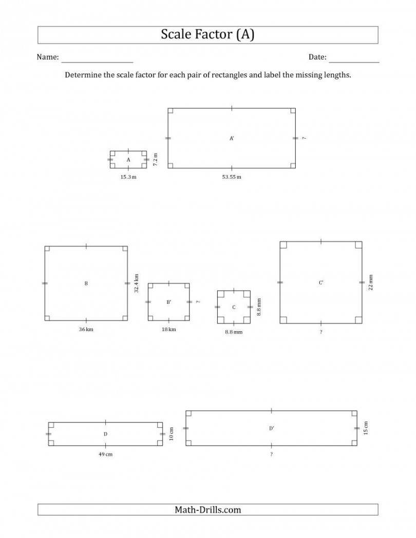 The Determine the Scale Factor Between Two Rectangles and