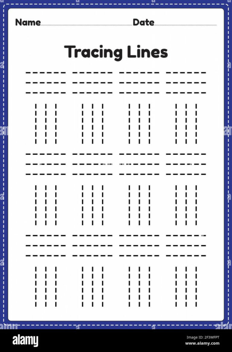 Printable Tracing Lines Worksheet – Printable PDF Template