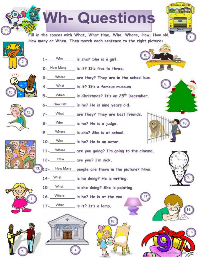 WH Questions Worksheet PDF  PDF