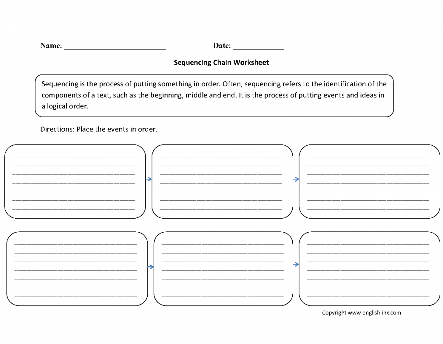 Writing Worksheets  Sequencing Worksheets