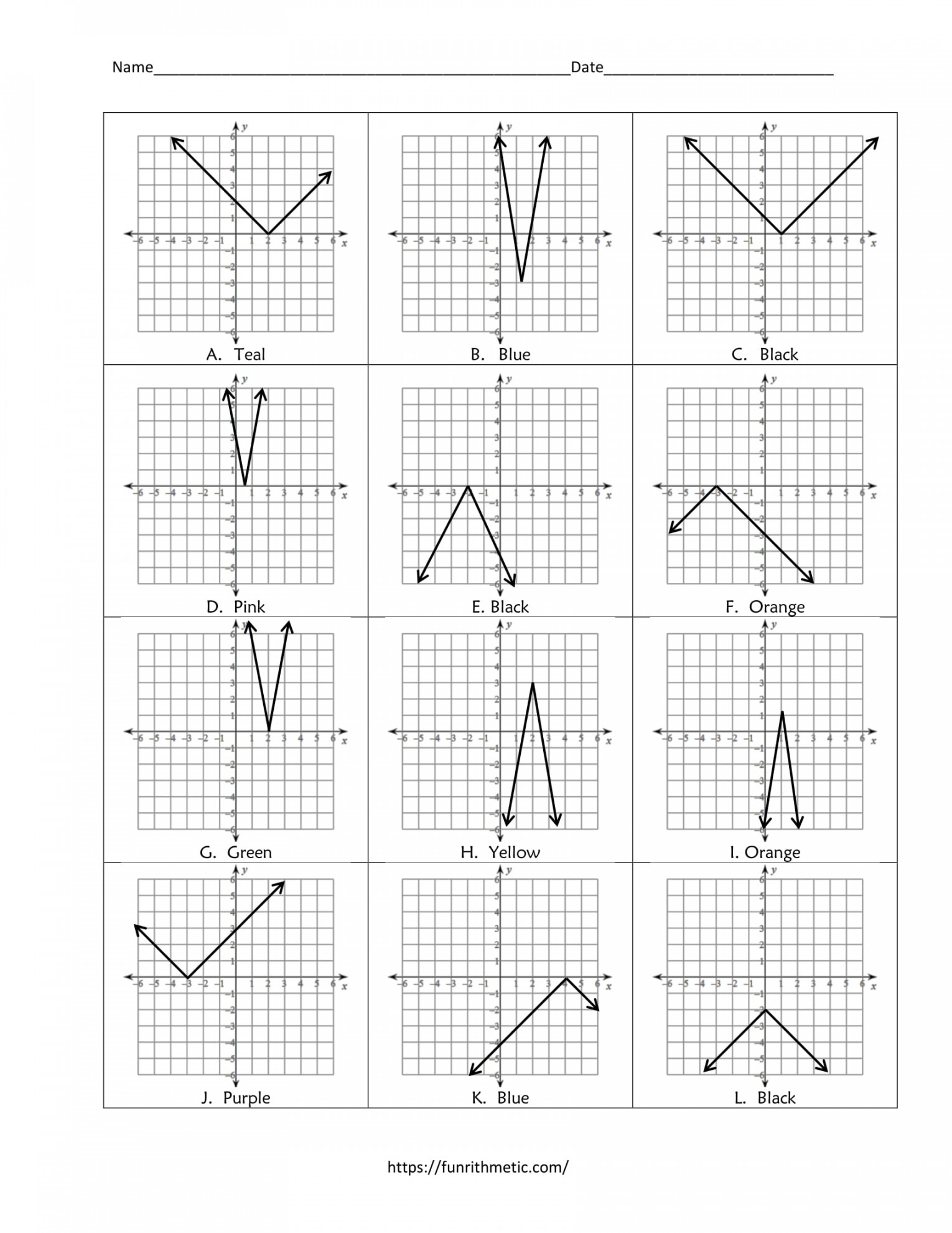 Absolute Value Equations Color by Number