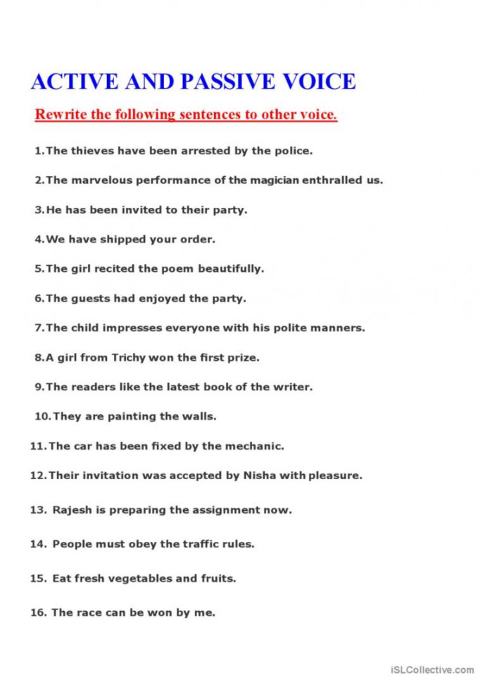 ACTIVE AND PASSIVE VOICE general gra: English ESL worksheets pdf