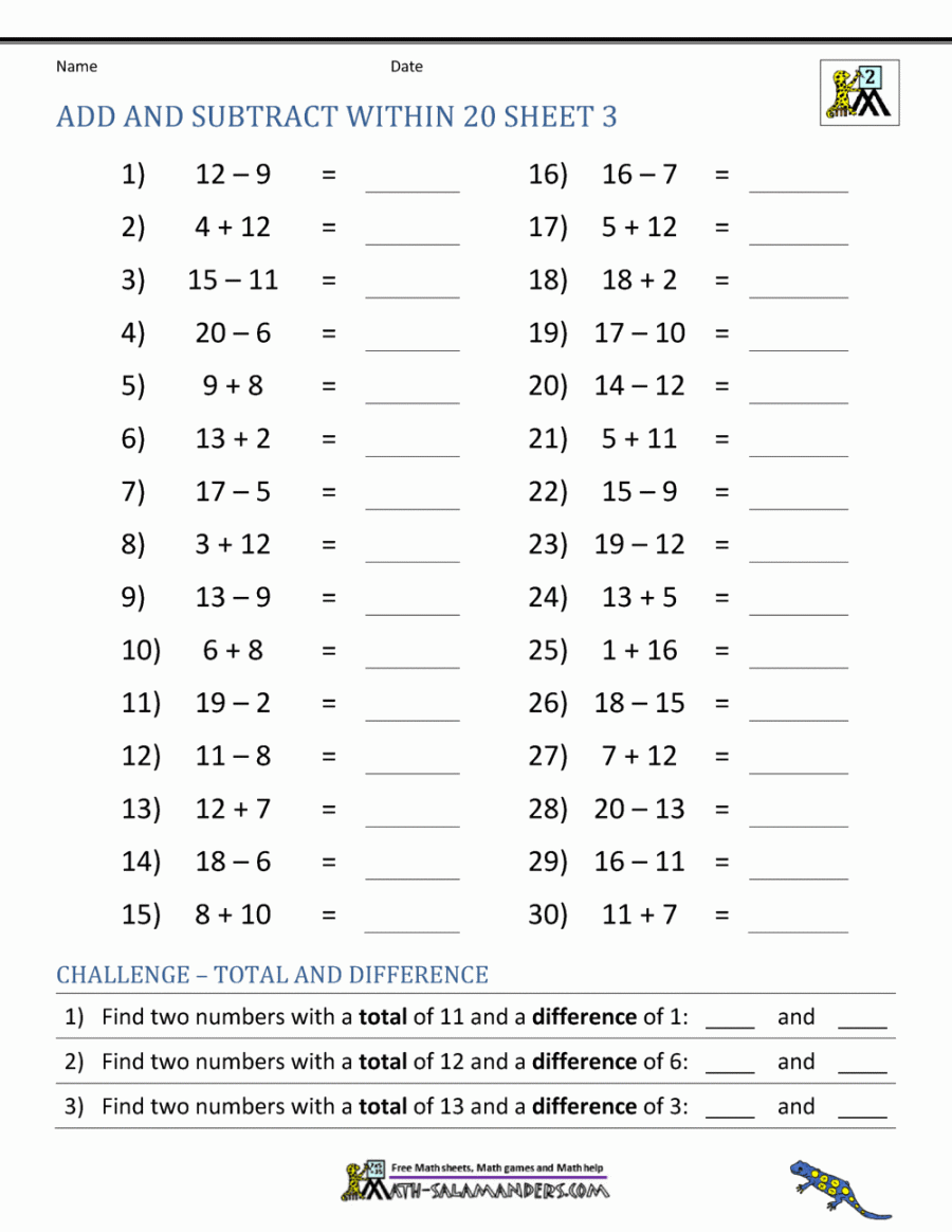 Add and Subtract Within