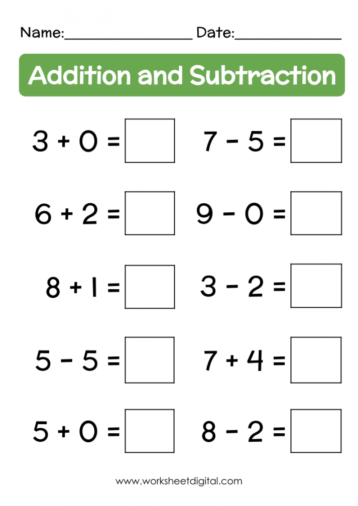 Addition and Subtraction Worksheets for Kindergarten and Grade , Mixed Sums