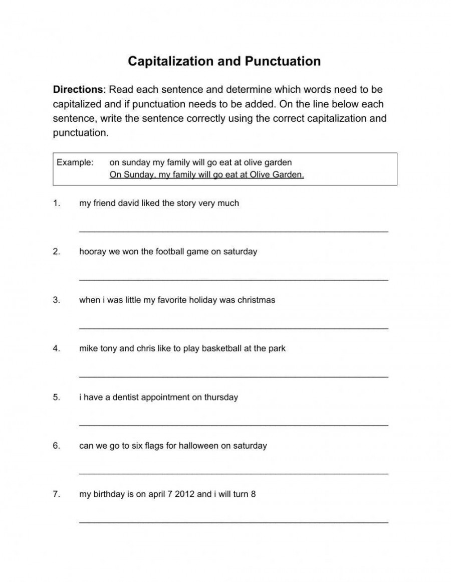 Capitalization and Punctuation activity  Live Worksheets