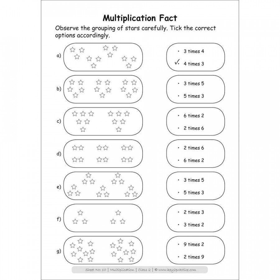 Class   Maths  Multiplication  Activity Based Worksheets