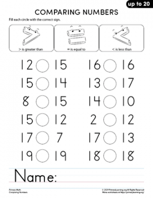 Comparing Numbers up to  - Part   PrimaryLearning