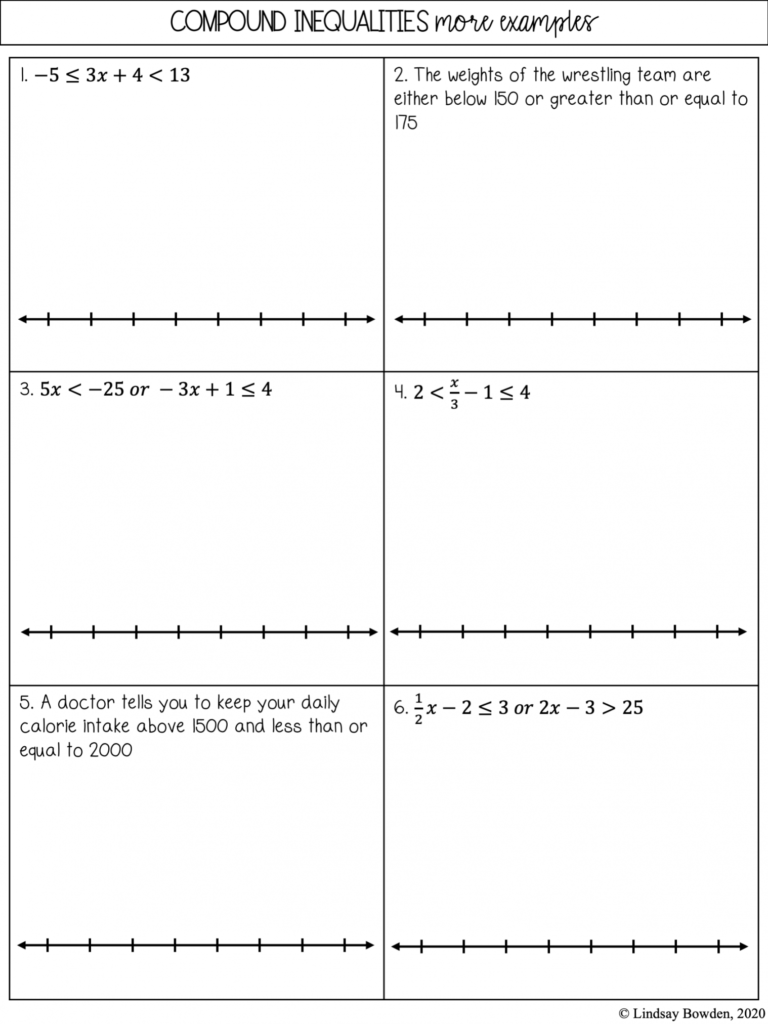 Solving Inequalities Practice Worksheet