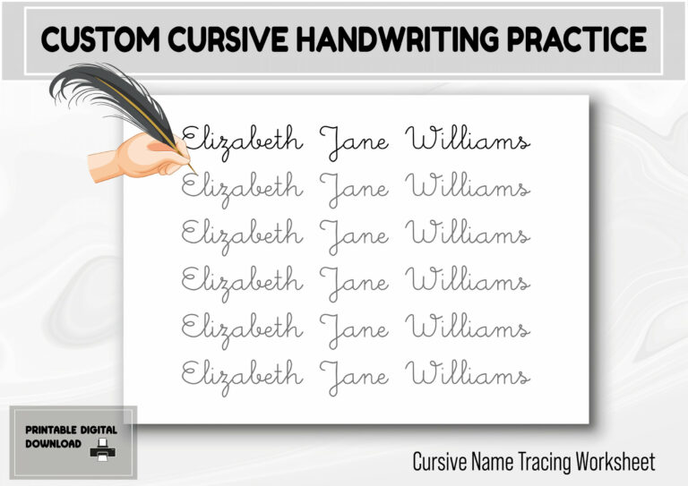 Free Cursive Name Tracing Worksheet