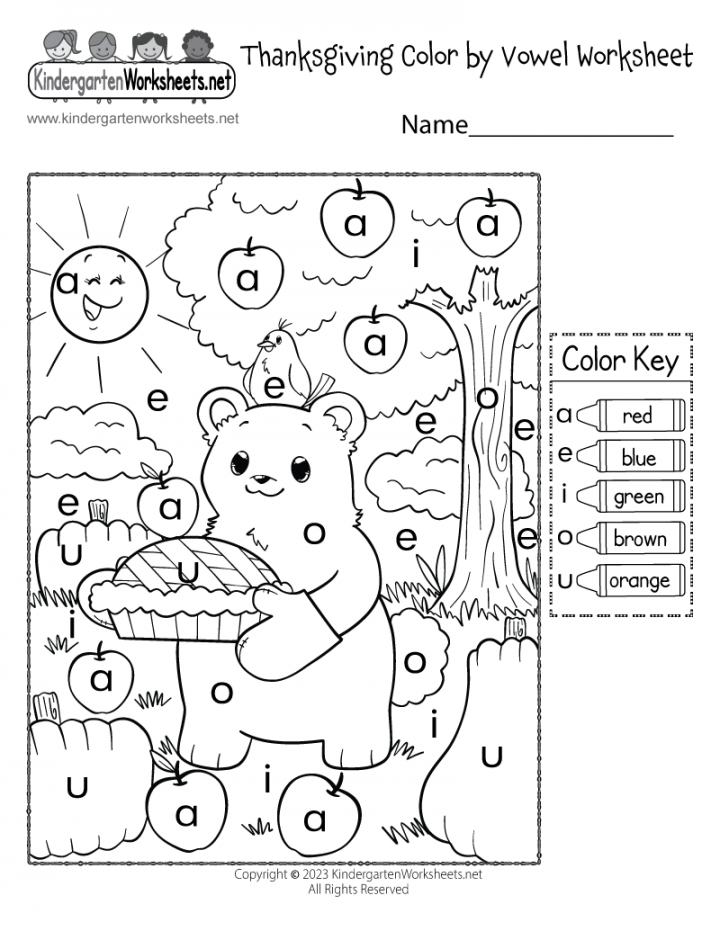 Cute Bear Color by Vowel Worksheet - Free Printable, Digital, & PDF