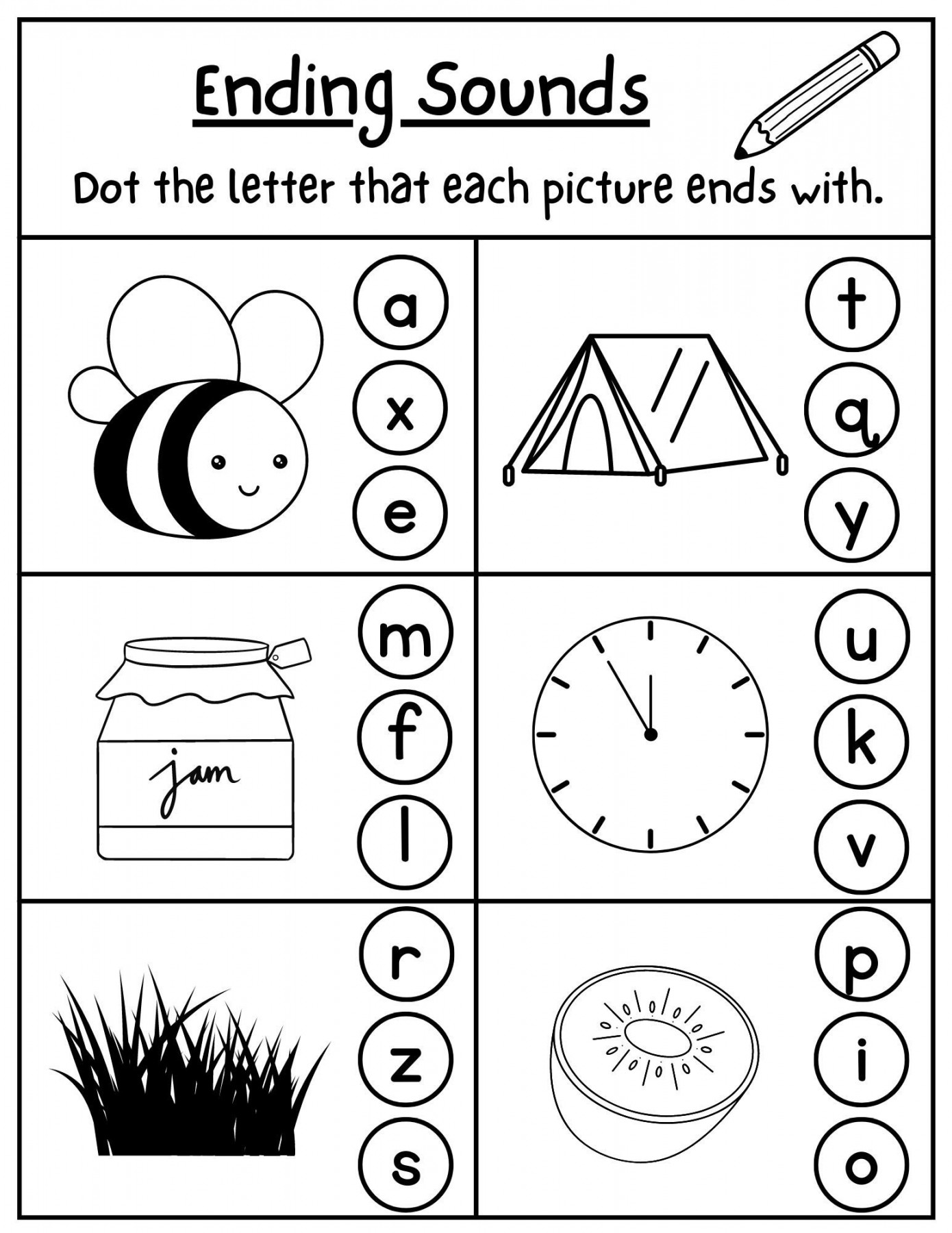 Ending Sound Worksheets Alphabet Worksheet Letter Sounds - Etsy