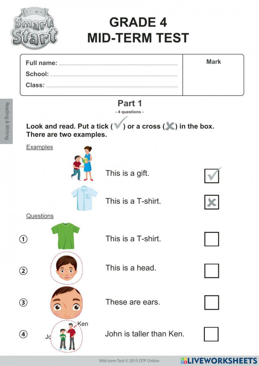 English - Grade  worksheet  Live Worksheets