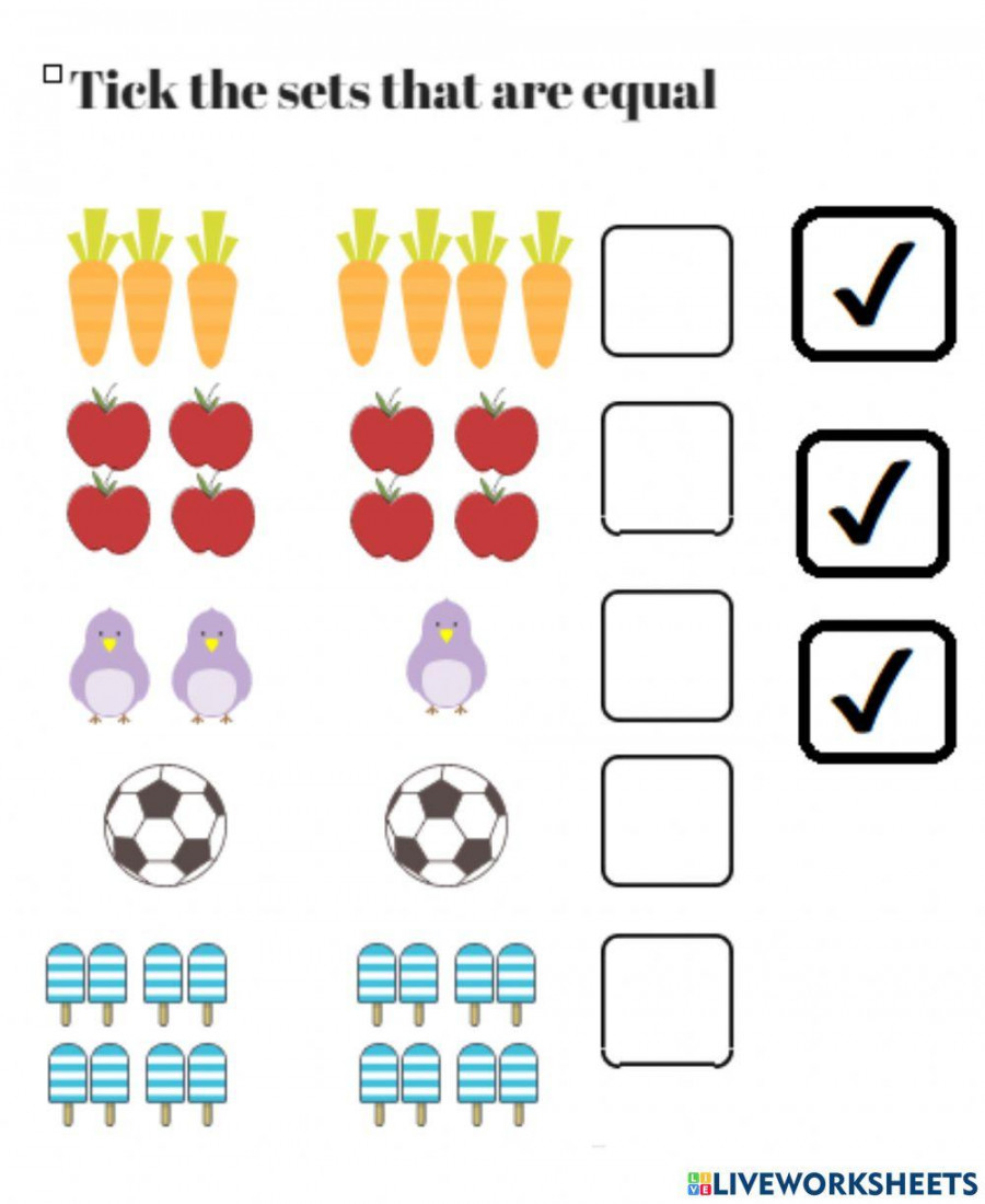 Equal worksheet  Live Worksheets