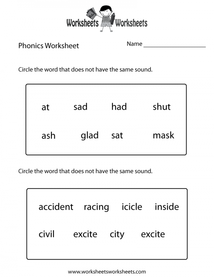 First Grade Phonics Worksheet  Worksheets Worksheets