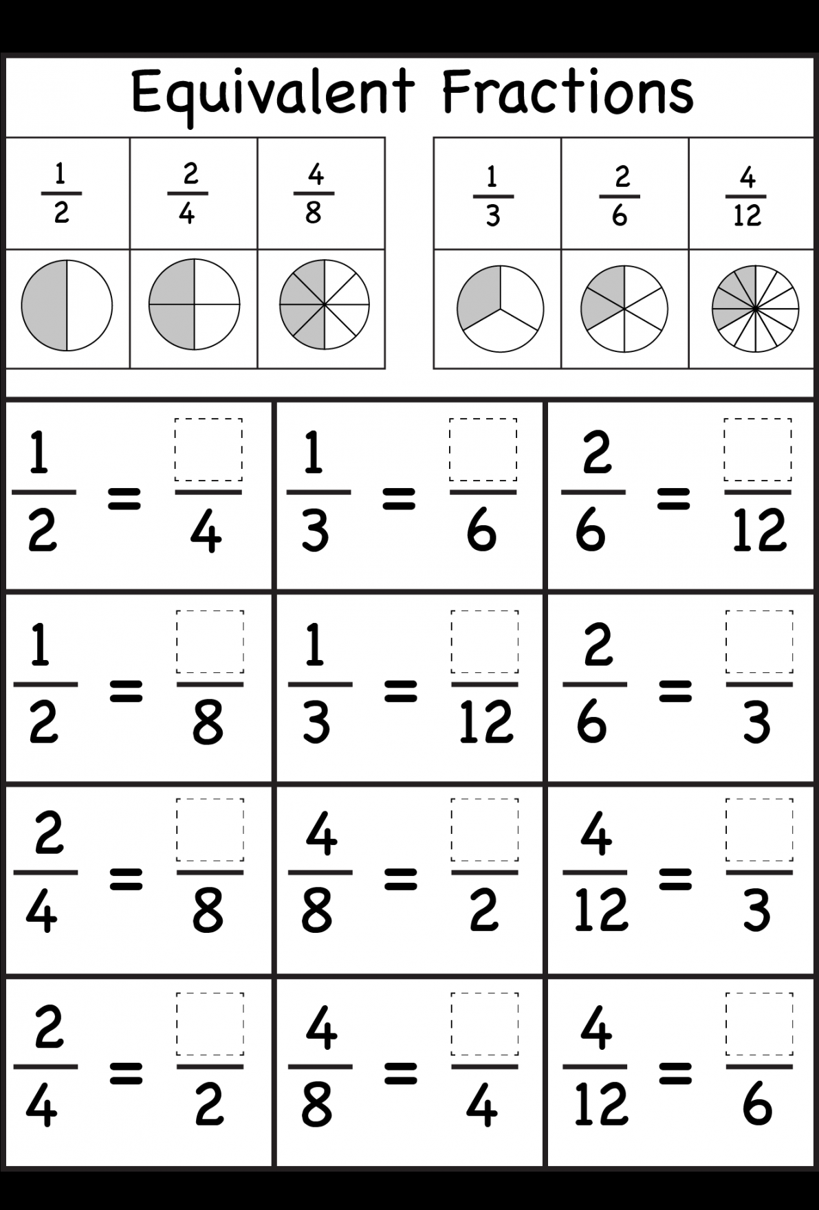 Fraction / FREE Printable Worksheets  Math fractions worksheets