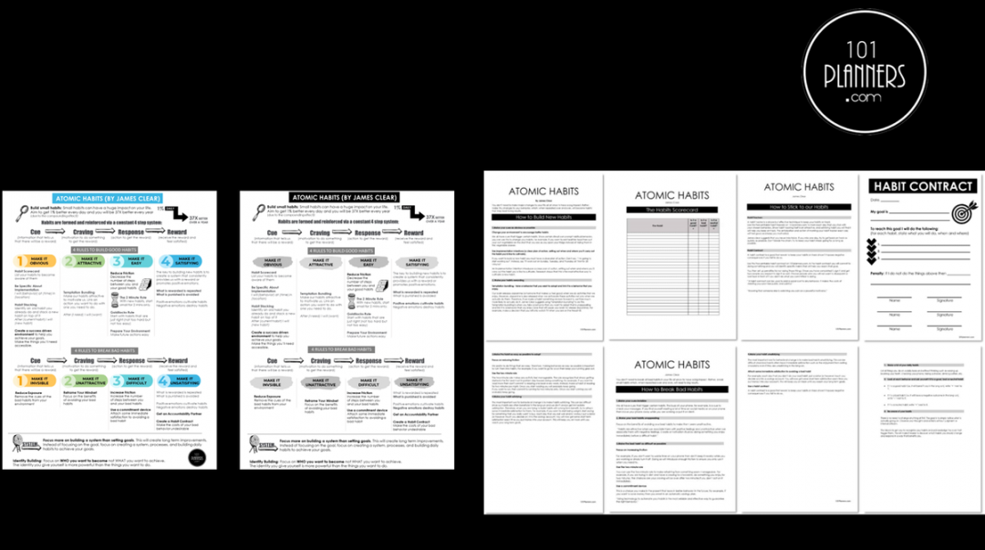 FREE Atomic Habits Cheat Sheet, Worksheets & Scorecard