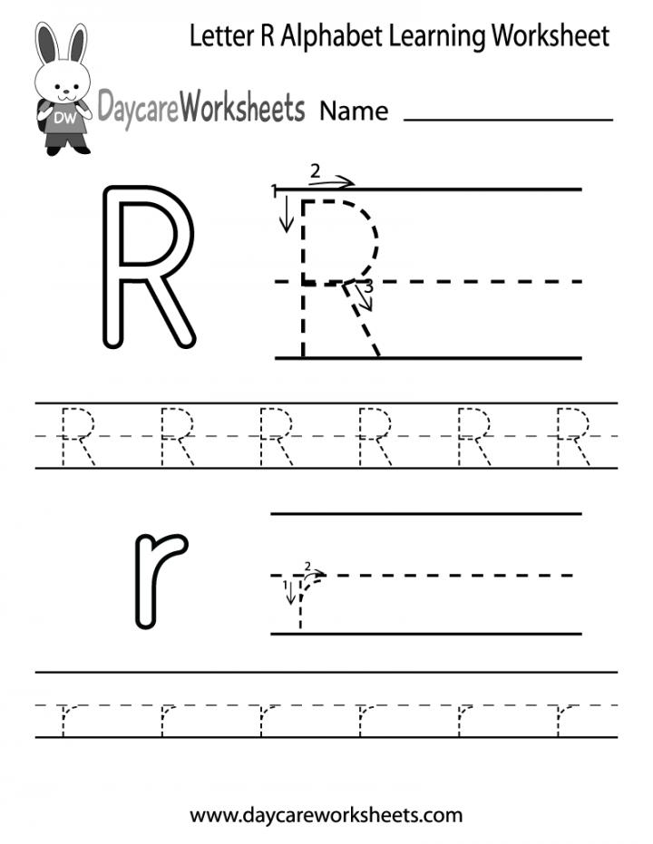 Free Letter R Alphabet Learning Worksheet for Preschool  Learning