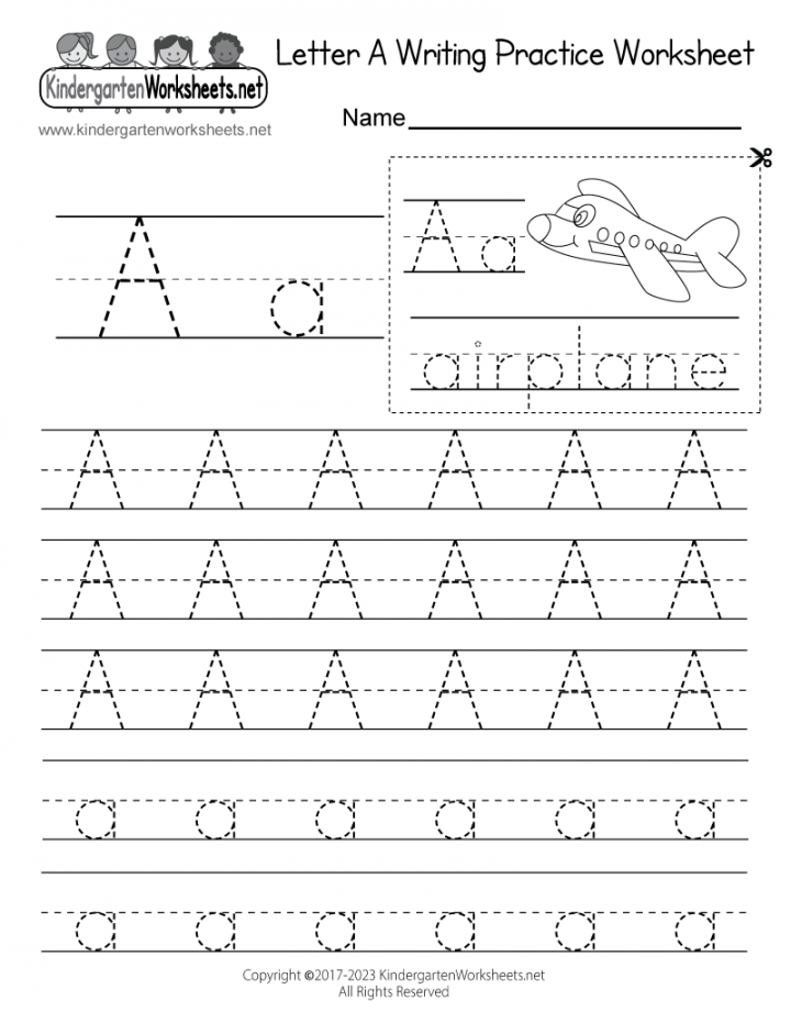 Free Printable Letter A Writing Practice Worksheet