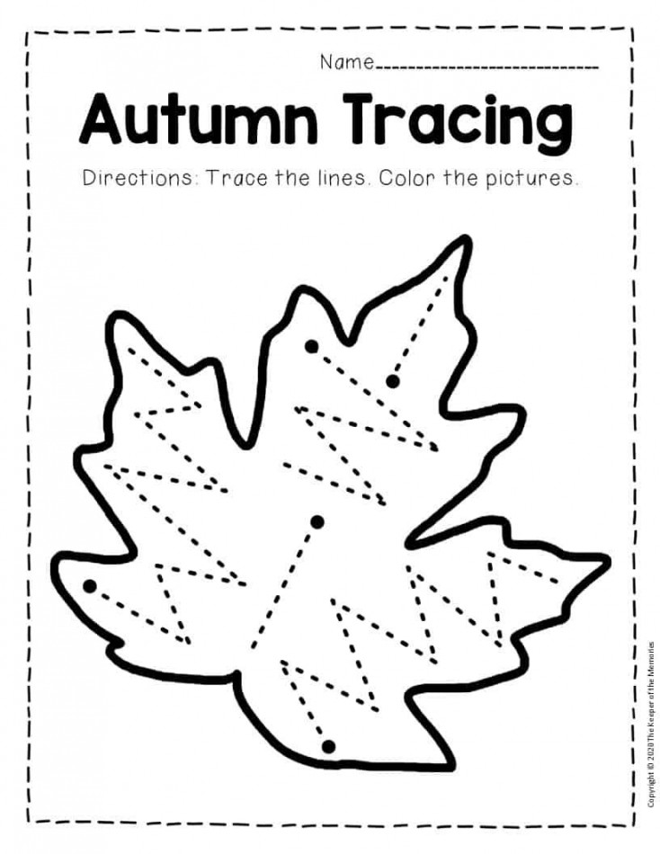 Free Printable Tracing Fall Preschool Worksheets  Fall preschool