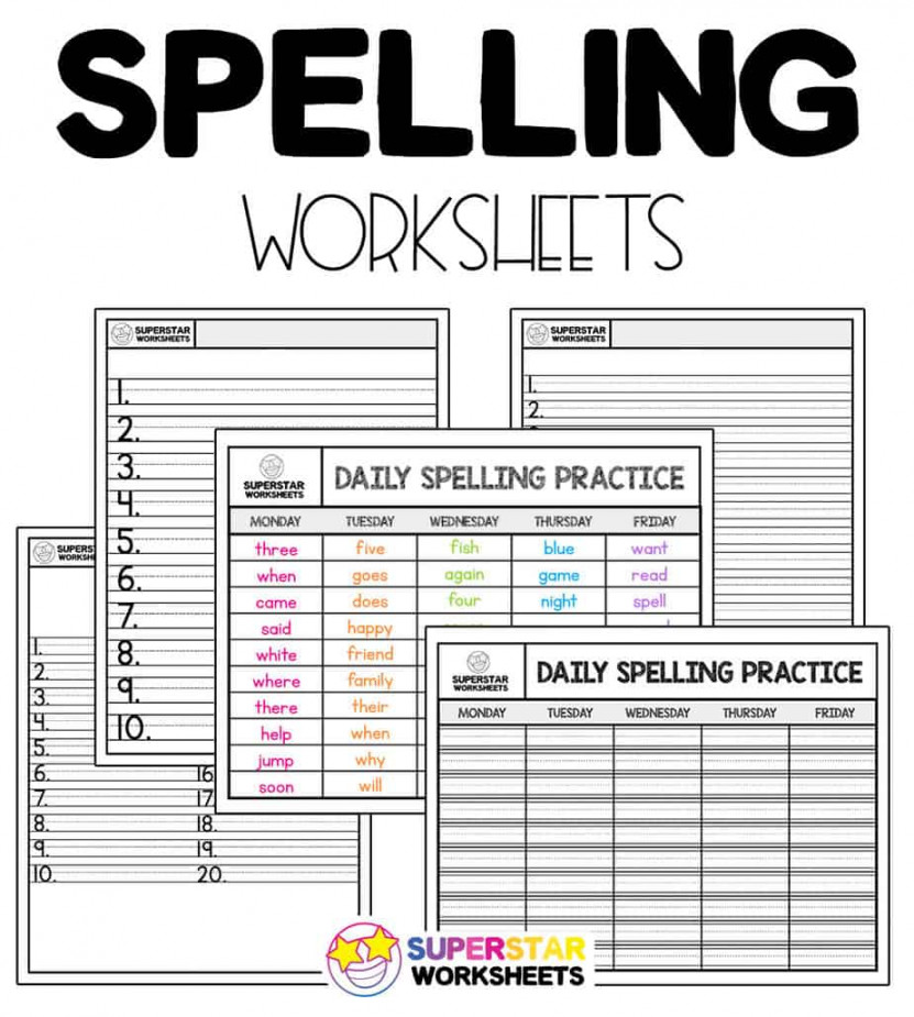 Free Spelling Worksheets - Superstar Worksheets
