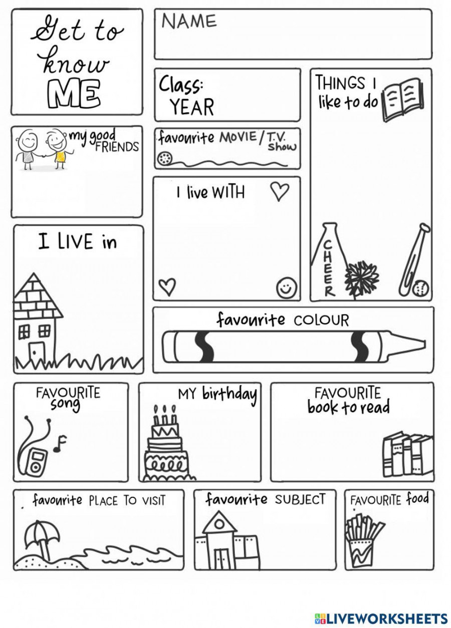 Get To Know Me activity  Live Worksheets