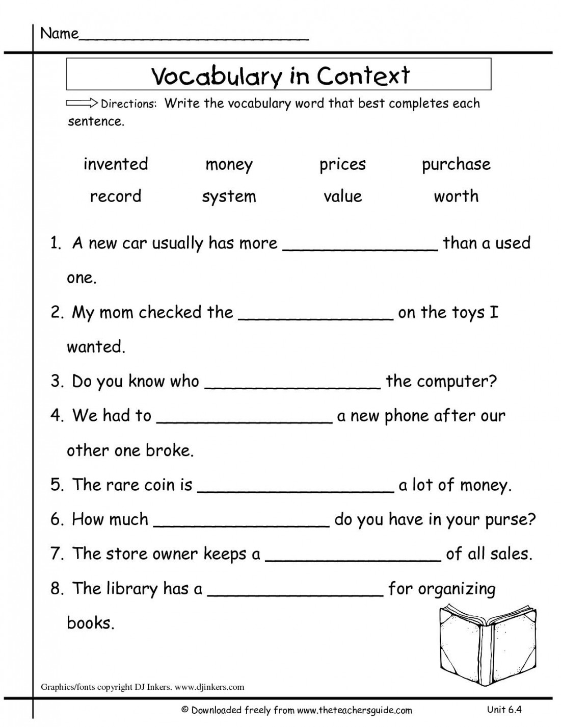 Image result for vocabulary word worksheet grade   Lecturas