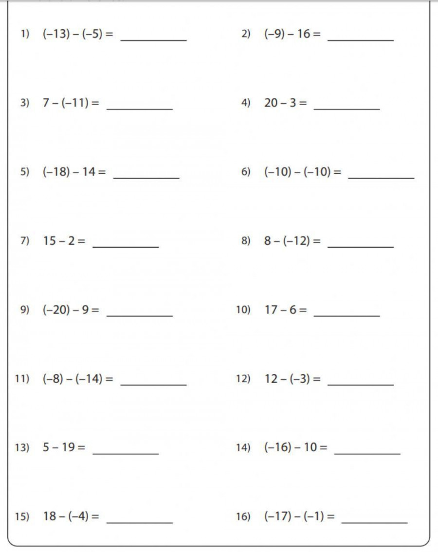 Integers worksheet  Live Worksheets