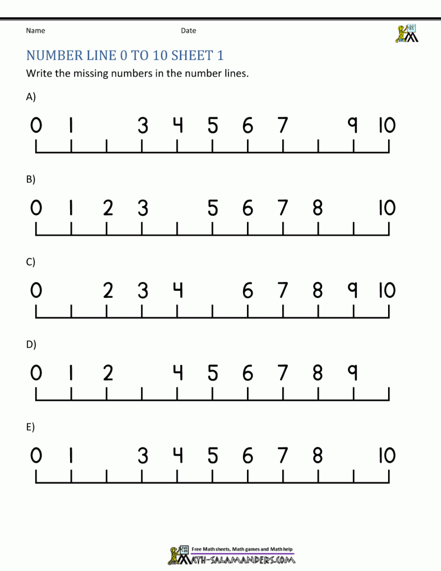 Kindergarten Number Worksheets