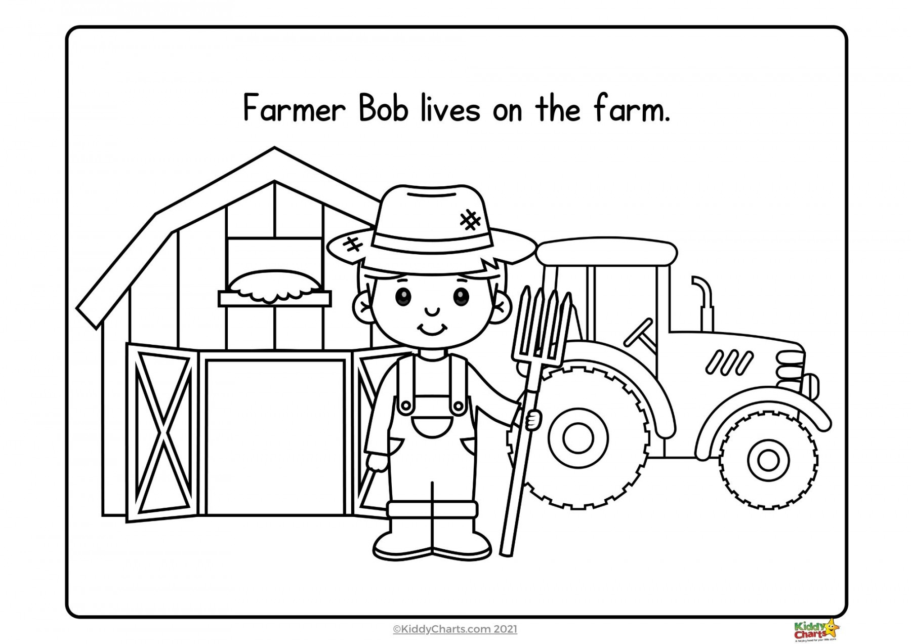 Kindergarten worksheets: On The farm - KiddyCharts Shop