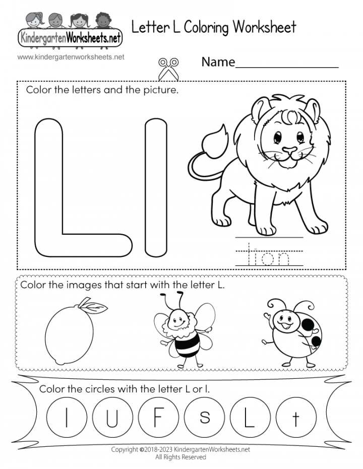 Letter L Coloring Worksheet - Free Printable, Digital, & PDF