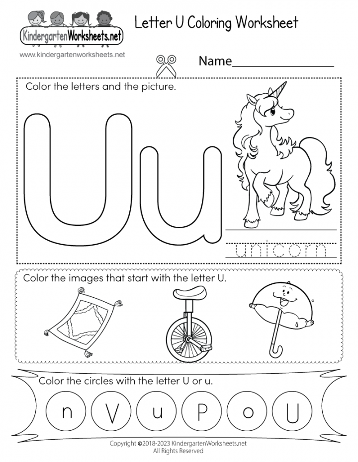 Letter U Coloring Worksheet - Free Printable, Digital, & PDF