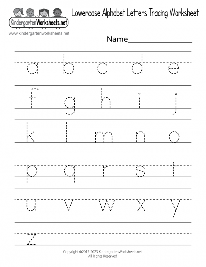 Lowercase Alphabet Letters Tracing Worksheet - Free Printable